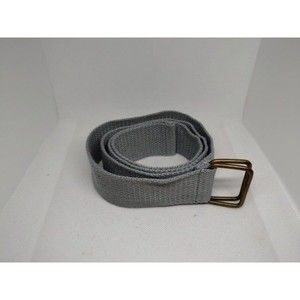 Adjustable Canvas Military Web Belt Metal Buckle Men Women Size 32” - Silver